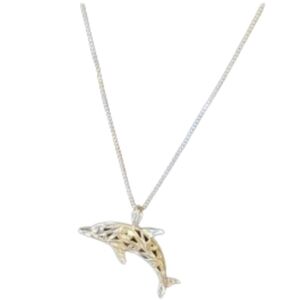 Vintage Sterling‎ Dolphin on box chain